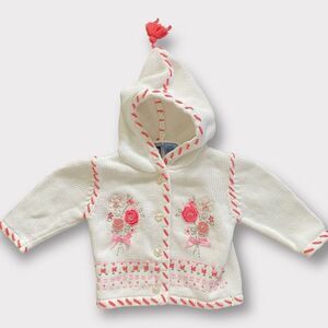 Koala Kids Floral Embroidery Knit Cardigan